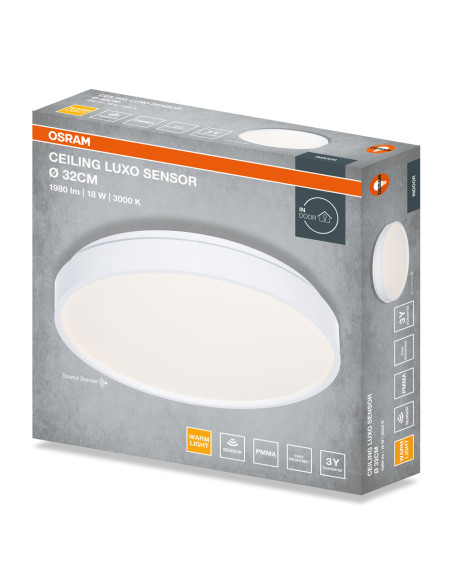 PLAFON LED CEILING LUXO SENSOR 320 18W 3000K 990LM IP20 WHITE 