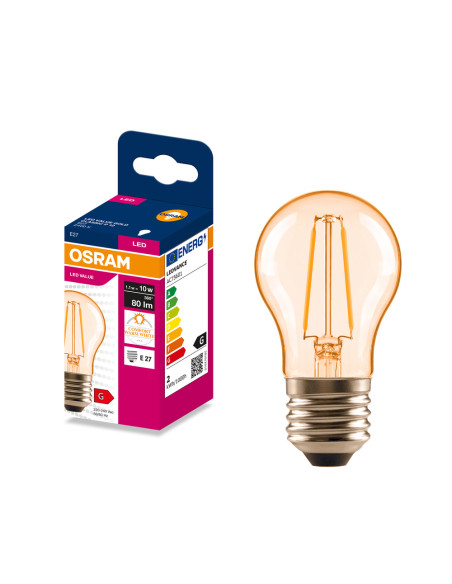 ŻARÓWKA LED VALUE RF CLP10 1,1W 2400K 80LM FIL GOLD E27  
