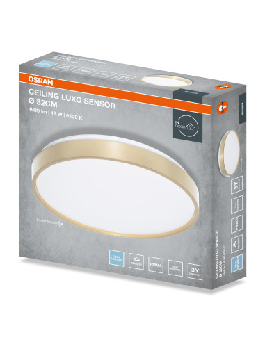 PLAFON LED CEILING LUXO SENSOR 320 18W 6500K 990LM IP20 GOLD 
