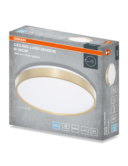 PLAFON LED CEILING LUXO SENSOR 320 18W 6500K 990LM IP20 GOLD 
