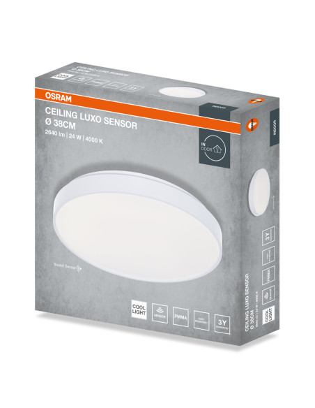 PLAFON LED CEILING LUXO SENSOR 380 24W 4000K 1320LM IP20 WHITE 
