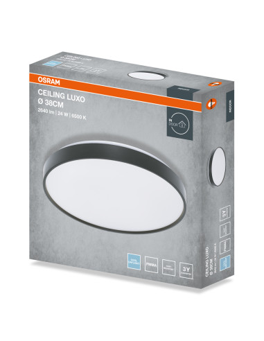 PLAFON LED CEILING LUXO 380 24W 6500K 1320LM IP20 BLACK 
