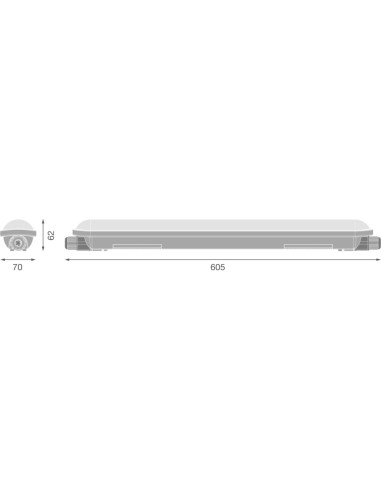 OPRAWA HERMETYCZNA DAMP PROOF 3TH 600 E 17W 5700K 120° IP65 2835LM 
