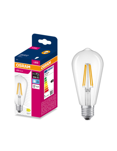 ŻARÓWKA LED VALUE RF EDISON 60 5,9W 4000K neutralna biała 806LM FIL E27 
