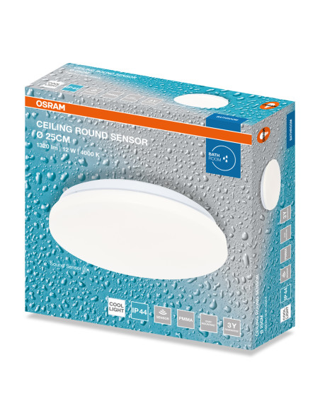 PLAFON LED CEILING ROUND SENSOR 250 12W 4000K 960LM IP44 
