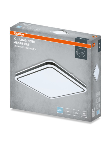 PLAFON LED CEILING NOIR SQUARE 480 72W 6500K 4320LM IP20 BK 
