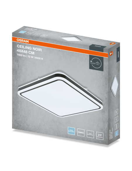 PLAFON LED CEILING NOIR SQUARE 480 72W 6500K 4320LM IP20 BK 
