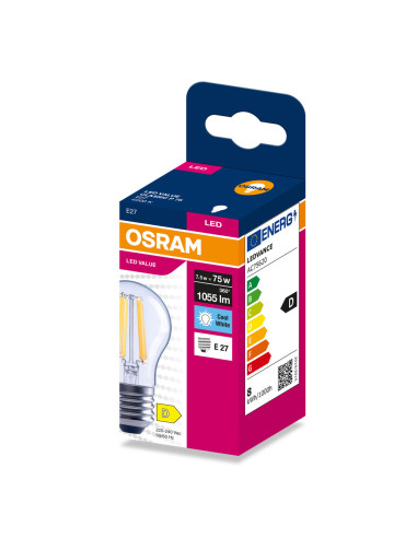 ŻARÓWKA LED VALUE RF CLP75 7,5W 4000K neutralna biała 1055LM FIL E27 
