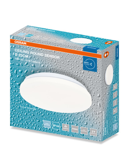 PLAFON LED CEILING ROUND SENSOR 250 12W 6500K 960LM IP44 
