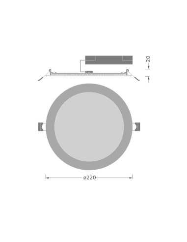 DOWNLIGHT DL SLIM RD E 220MM 30W/6500K zimna biała 3150LM WT IP20 