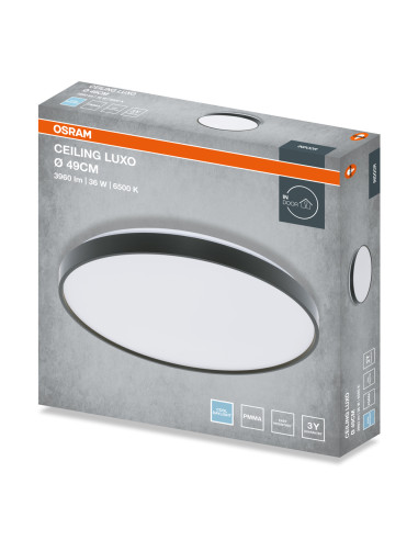 PLAFON LED CEILING LUXO 490 36W 6500K 1980LM IP20 BLACK 
