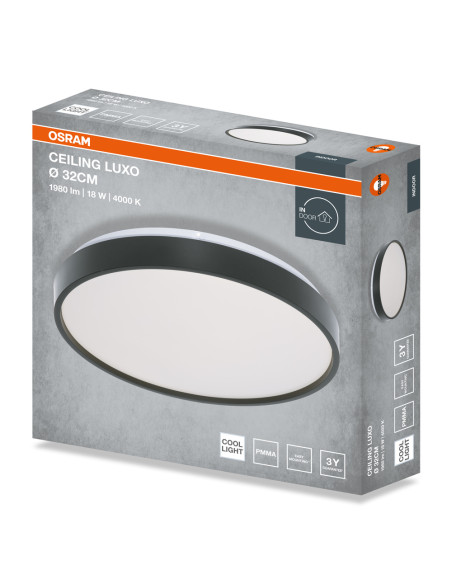PLAFON LED CEILING LUXO 320 18W 4000K 990LM IP20 BLACK 
