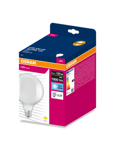 ŻARÓWKA LED VALUE RF GLOBE 125 120 13W 4000K neutralna biała 1900LM FIL FR E27  
