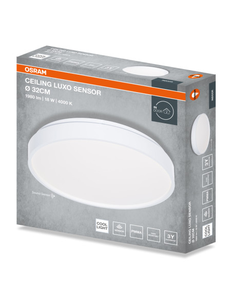 PLAFON LED CEILING LUXO SENSOR 320 18W 4000K 990LM IP20 WHITE 
