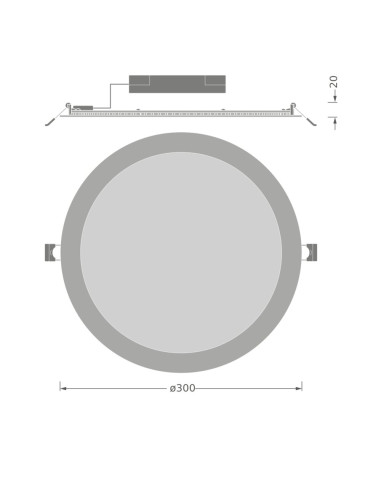 DOWNLIGHT DL SLIM RD E 300MM 30W/6500K zimna biała 3300LM WT IP20 