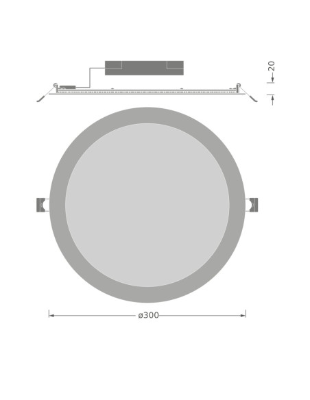 DOWNLIGHT DL SLIM RD E 300MM 30W/6500K zimna biała 3300LM WT IP20 