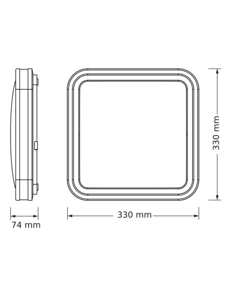 PLAFON LED CEILING NOIR SQUARE 330 24W 4000K 1440LM IP20 BK 
