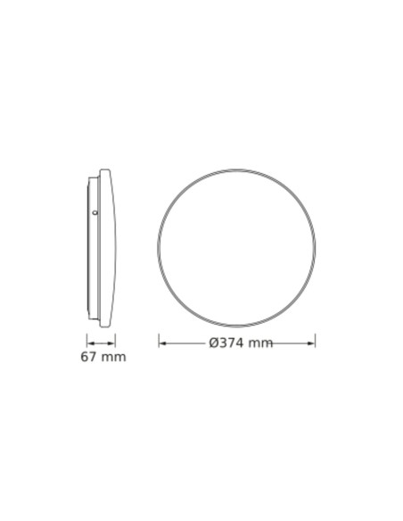 PLAFON LED CEILING ROUND SENSOR 370 24W 6500K 1920LM IP44 
