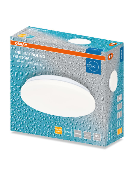 PLAFON LED CEILING ROUND 250 12W 3000K 960LM IP44