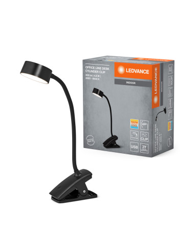 LAMPKA BIURKOWA OFFICE LINE DESK CYLINDER CLIP 4.8W TW DIM BLACK 