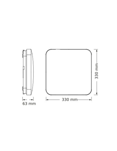 PLAFON LED CEILING SQUARE 330 24W 6500K 1920LM IP20 
