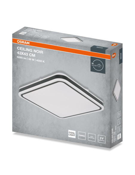 PLAFON LED CEILING NOIR SQUARE 430 48W 4000K 2880LM IP20 BK 
