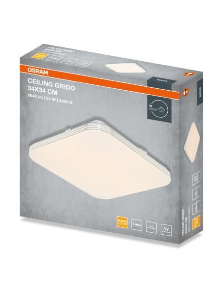 PLAFON LED CEILING GRIDO SQUARE 340 24W 3000K 1680LM IP20 
