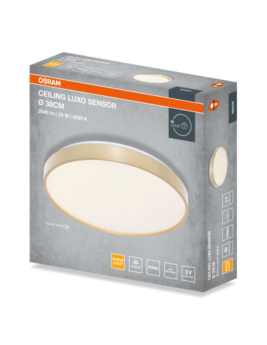 PLAFON LED CEILING LUXO SENSOR 380 24W 3000K 1320LM IP20 GOLD 
