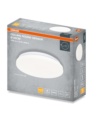 PLAFON LED CEILING ROUND SENSOR 250 12W 3000K 960LM IP20