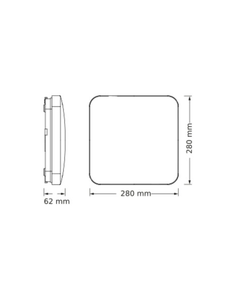 PLAFON LED CEILING SQUARE 280 18W 4000K 1440LM IP20 

