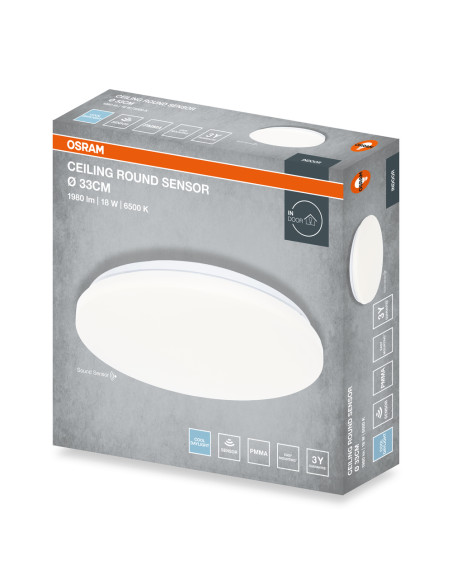 PLAFON LED CEILING ROUND SENSOR 330 18W 6500K 1440LM IP20 
