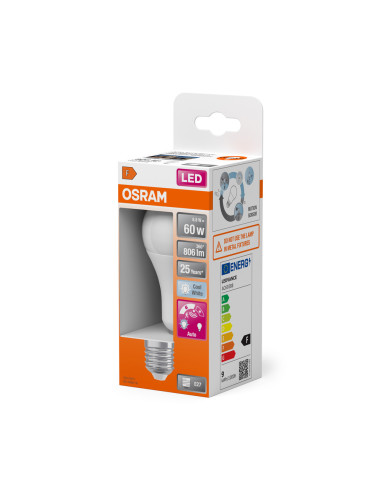 ŻARÓWKA LED STAR CLA60 FR 8,8W 4000K neutralna biała  E27 806LM MOTION & DAYLIGHT SENSOR 