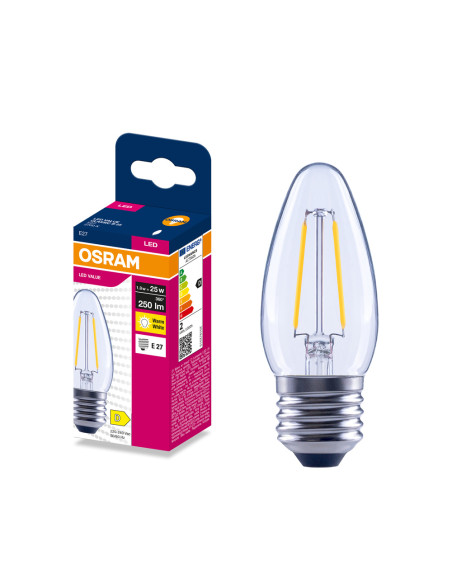 ŻARÓWKA LED VALUE RF CLB25 1,8W 2700K ciepła biała 250LM FIL E27 
