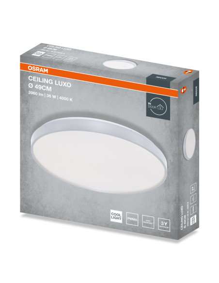 PLAFON LED CEILING LUXO 490 36W 4000K 1980LM IP20 SILVER 
