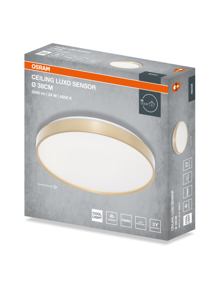 PLAFON LED CEILING LUXO SENSOR 380 24W 4000K 1320LM IP20 GOLD 
