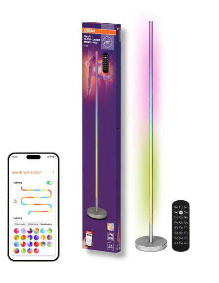 OPRAWA SMART WIFI FLOOR CORNER MAGIC RGB 11,5W 112LM SILVER 