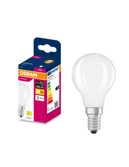 ŻARÓWKA LED VALUE RF CLP25 1,8W 2700K ciepła biała 250LM FIL FR E14 
