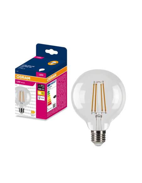 ŻARÓWKA LED VALUE RF GLOBE 80 60 7W 2700K ciepła biała 806LM FIL E27 
