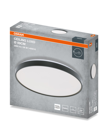PLAFON LED CEILING LUXO 490 36W 4000K 1980LM IP20 BLACK 
