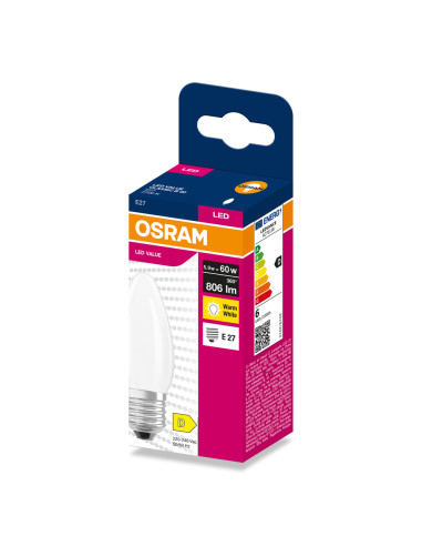 ŻARÓWKA LED VALUE RF CLB60 5,9W 2700K ciepła biała 806LM FIL FR E27  
