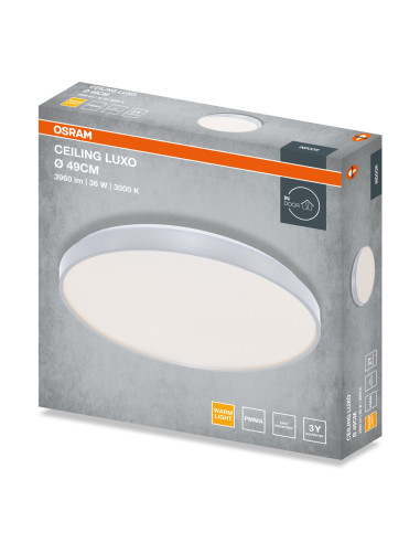 PLAFON LED CEILING LUXO 490 36W 3000K 1980LM IP20 SILVER 
