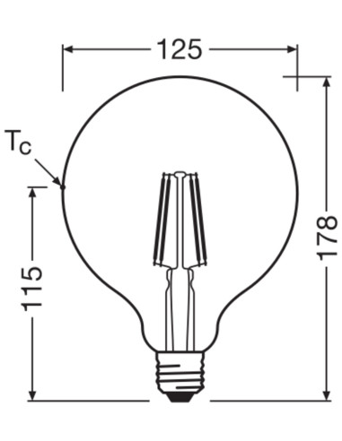 ŻARÓWKA LED VALUE RF GLOBE 125 100 11W 4000K neutralna biała 1521LM FIL E27 
