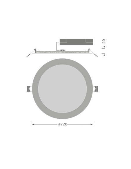 DOWNLIGHT DL SLIM RD E 220MM 24W/3000K ciepła biała 2640LM WT IP20 