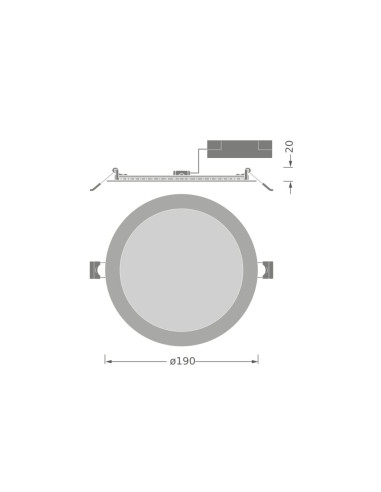 DOWNLIGHT DL SLIM RD E 190MM 18W/6500K zimna biała 1980LM WT IP20 