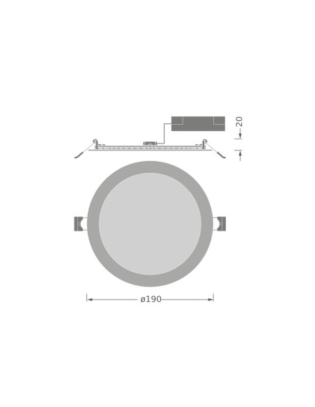 DOWNLIGHT DL SLIM RD E 190MM 18W/6500K zimna biała 1980LM WT IP20 