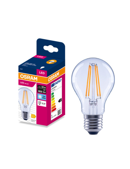 ŻARÓWKA LED VALUE RF CLA60 7W 4000K neutralna biała 806LM FIL E27 
