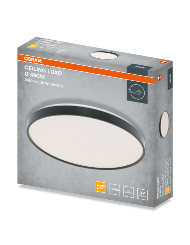 PLAFON LED CEILING LUXO 490 36W 3000K 1980LM IP20 BLACK 
