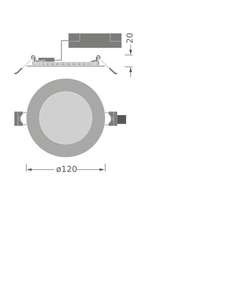 DOWNLIGHT DL SLIM RD E 120MM 8W/3000K ciepła biała 800LM WT IP20 