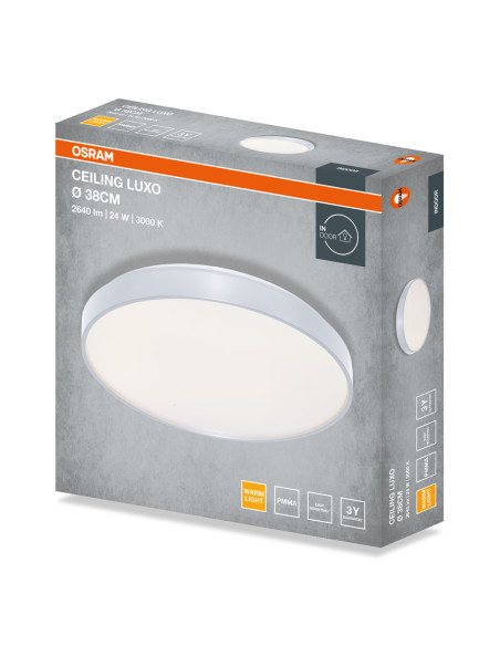 PLAFON LED CEILING LUXO 380 24W 3000K 1320LM IP20 SILVER 
