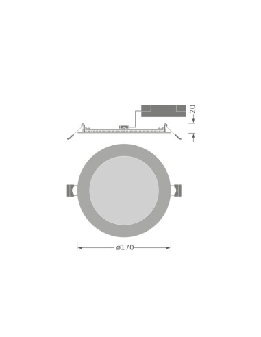 DOWNLIGHT DL SLIM RD E 170MM 12W/4000K neutralna biała 1320LM WT IP20 